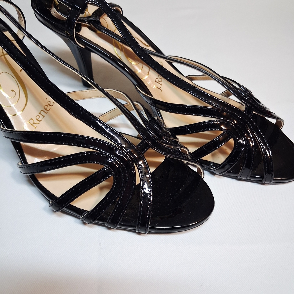J.Renee Black Strappy Heels Size 8 NWOT - Picture 4 of 12